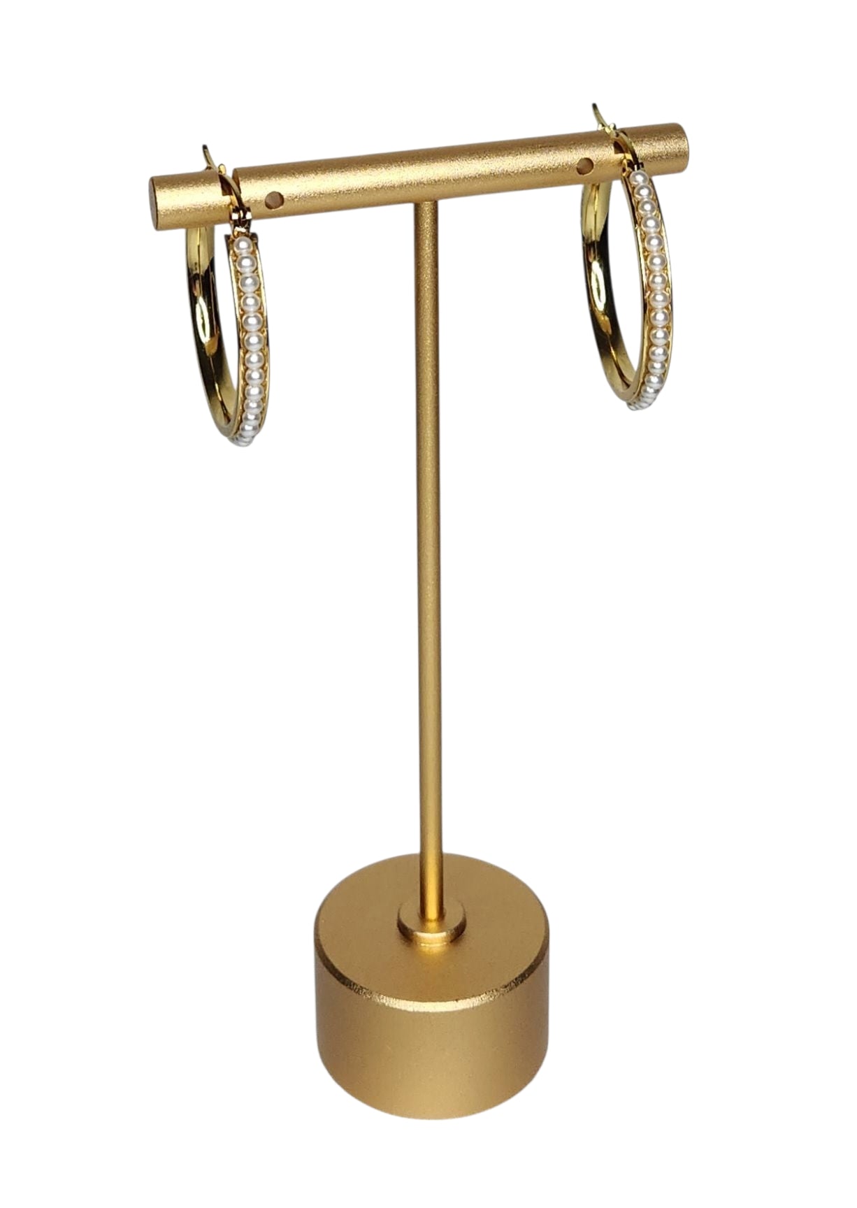 Pearl Ring Earrings - Gold-Plated Stainless Steel
