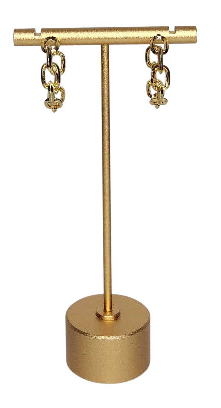 Chain Hoop Earrings - 18K Gold-Plated