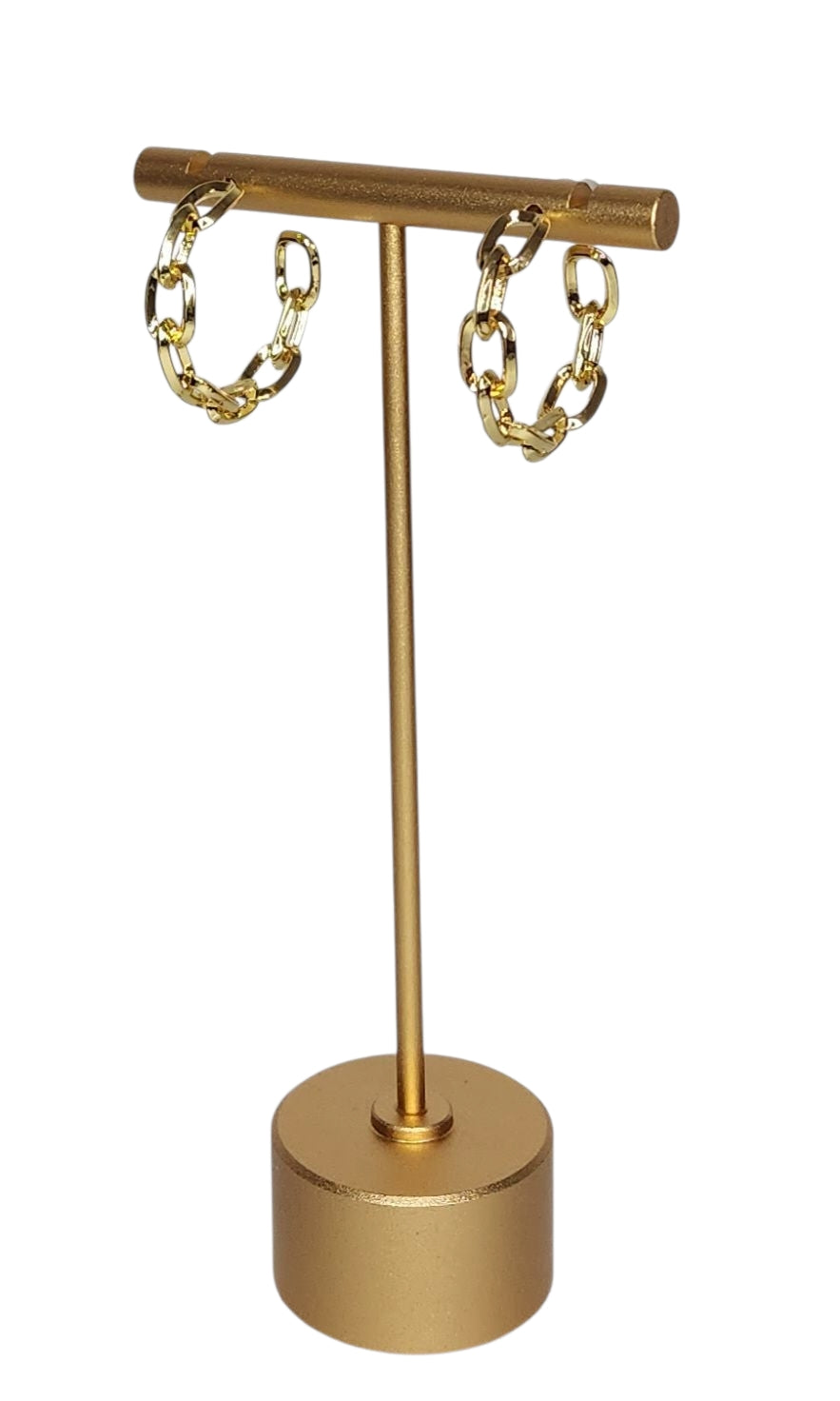 Chain Hoop Earrings - 18K Gold-Plated