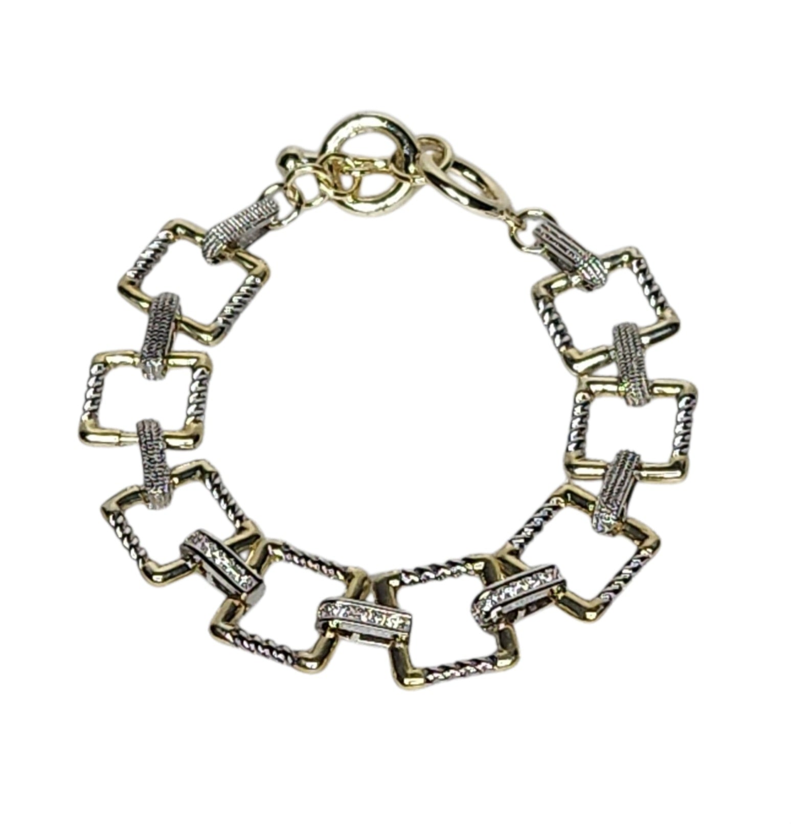 Urban Edge - Two-Tone Square Link Bracelet