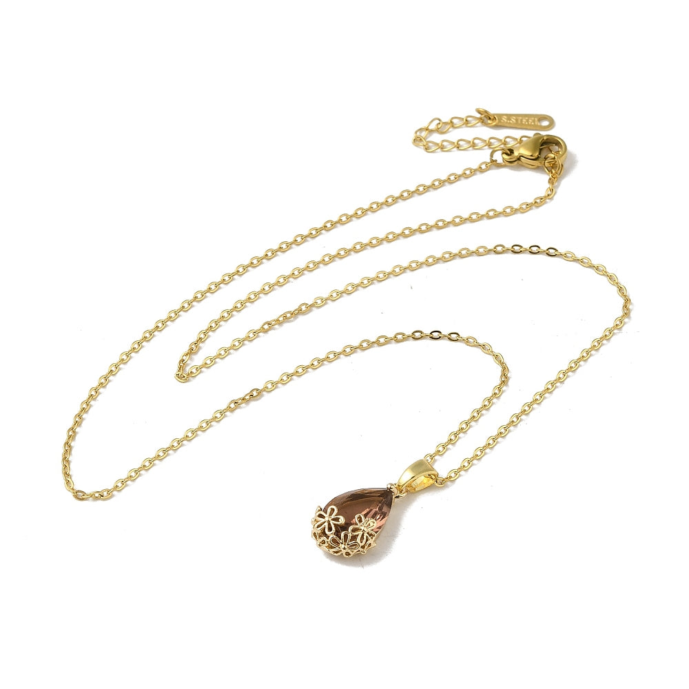 Teardrop Necklace - Stainless Steel- Colors Variety