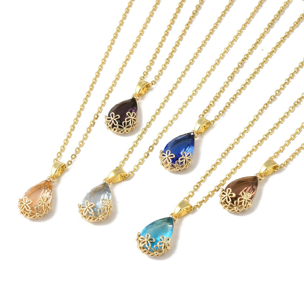 Teardrop Necklace - Stainless Steel- Colors Variety