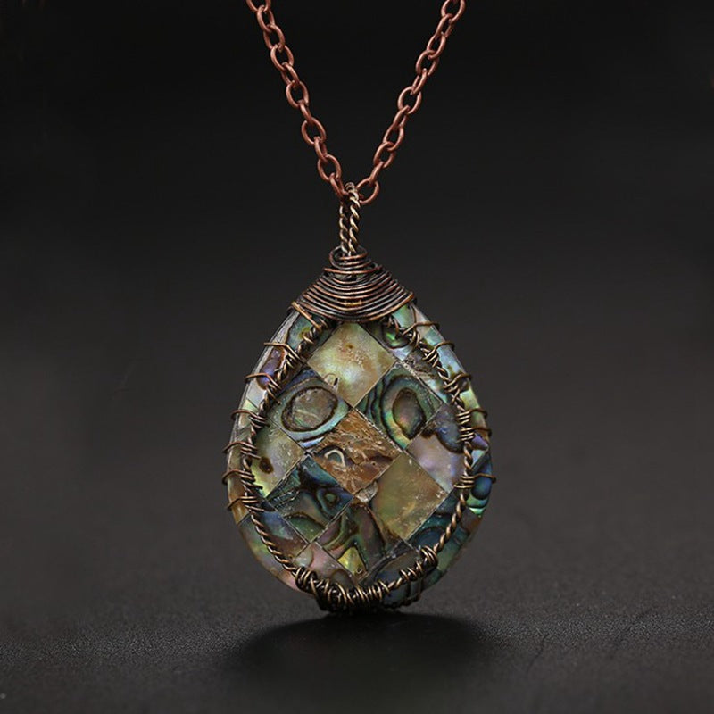 Red Copper, Tree of Life Teardrop, Necklace